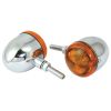 Short Stem Bullet Indicators With Chrome Body And Amber Lens