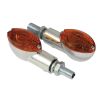 Motorcycle Mini Cat Eye Indicators With Chrome Body And Amber Lens