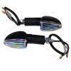 Motorcycle Long Stem Mini Spear Indicators With Black Body And Iridium Lens