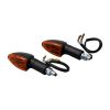 Motorcycle Long Stem Mini Spear Indicators With Black Body And Amber Lens