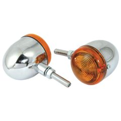 Short Stem Bullet Indicators With Chrome Body And Amber Lens