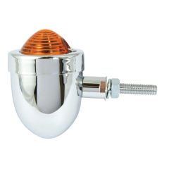 Motorcycle Short Stem Mini Custom Indicators With Chrome Body And Amber Lens