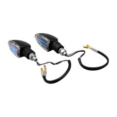 Motorcycle Short Stem Mini Spear Indicators With Black Body And Iridium Lens