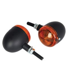 Short Stem Bullet Indicators With Black Body And Amber Lens