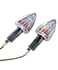 Motorcycle Arrow Indicators With Carbon Effect Body And Clear Lens