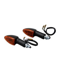 Motorcycle Long Stem Mini Spear Indicators With Black Body And Amber Lens