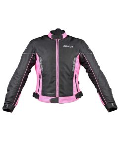 Ladies 'Insignia' Textile Waterproof Motorcycle Jacket (Pink)