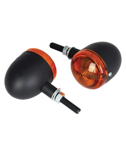 Short Stem Bullet Indicators With Black Body And Amber Lens