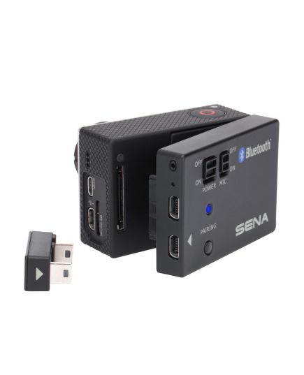 Sena Bluetooth Audio Pack for GO PRO Being Fitted to Camera