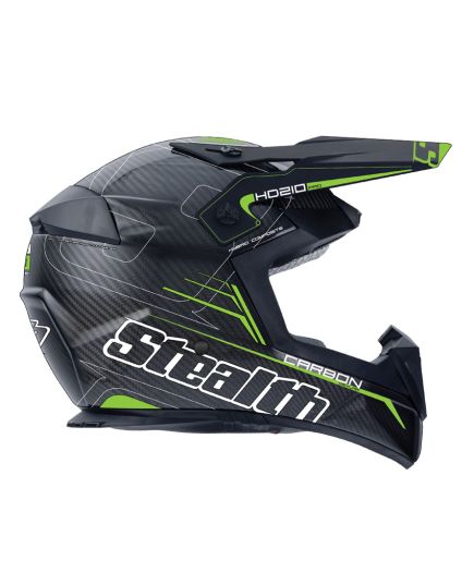Stealth Pro Carbon Kevlar MX Helmet HD210 - Green