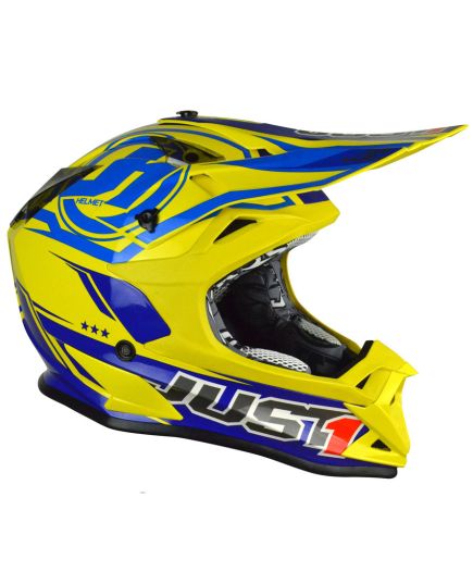 JUST1 J32 Rave Crash Helmet Blue/Yellow