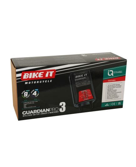 Bike It Guardian Pro 3 Intelligent Battery Charger and Maintainer 12/14.4V 3.8A Box