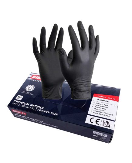 Disposable Black Nitrile Workshop/Mechanics Gloves (Powder Free)