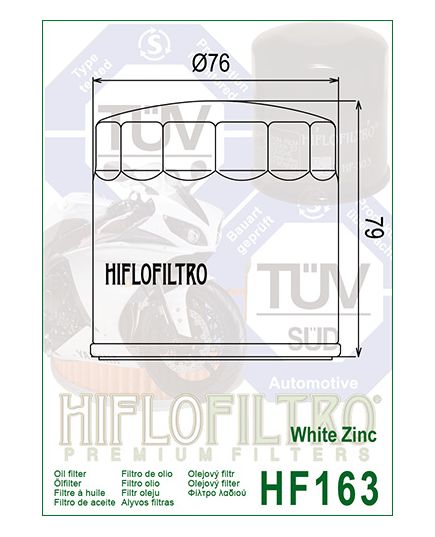 Hiflo Oil Filter - HF163 Drawing