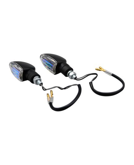 Motorcycle Short Stem Mini Spear Indicators With Black Body And Iridium Lens