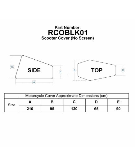 RCOBLK01 Dimensions