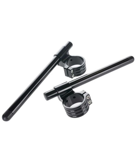 50mm Clip-On Handlebar High-Rise Riser Kit (Black)
