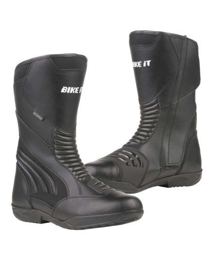 Bike It 'Burhou' All-Seasons Waterproof Black Sports Touring Motorcycle Boot