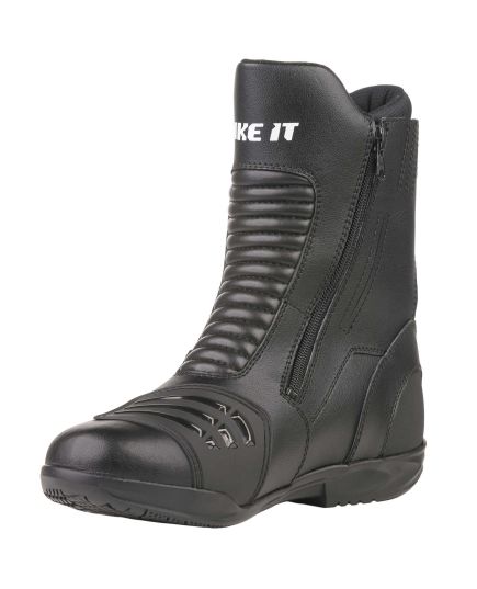 Bike It 'Preto' Black Mid Length Waterproof Motorcycle Boot