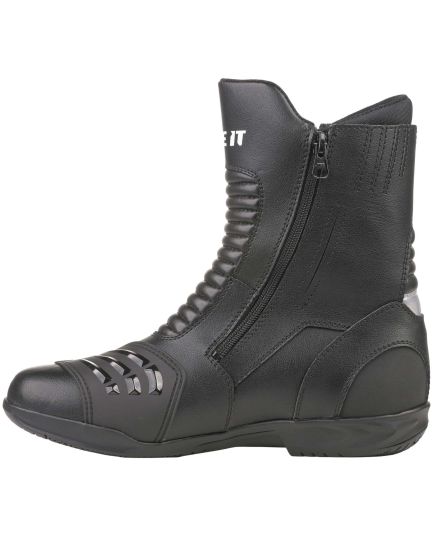Bike It 'Preto' Black Mid Length Waterproof Motorcycle Boot
