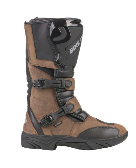 Bike It 'Triple-Black' Motorcycle Adventure Boots (Brown)