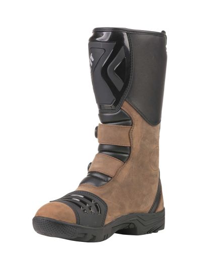 Bike It 'Triple-Black' Motorcycle Adventure Boots (Brown)