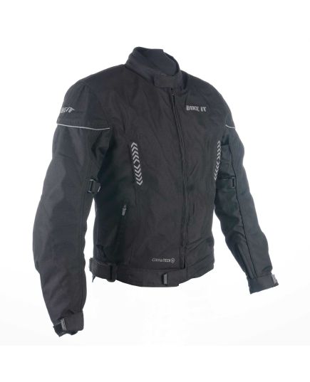 Ladies 'Insignia' Textile Waterproof Motorcycle Jacket (Black)