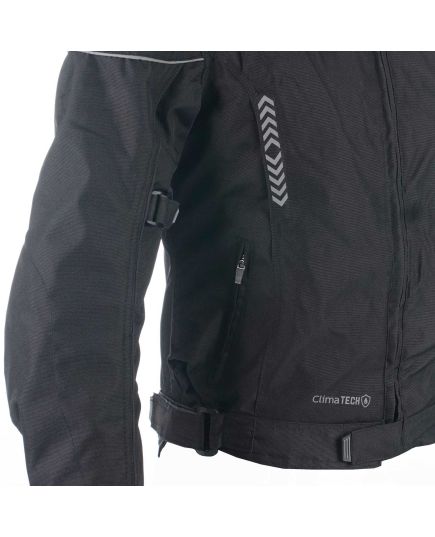 Ladies 'Insignia' Textile Waterproof Motorcycle Jacket (Black)