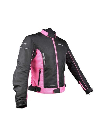 Ladies 'Insignia' Textile Waterproof Motorcycle Jacket (Pink)
