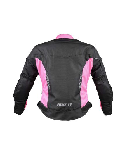 Ladies 'Insignia' Textile Waterproof Motorcycle Jacket (Pink)