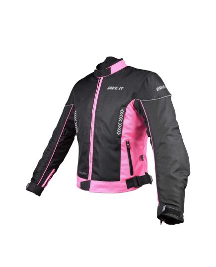 Ladies 'Insignia' Textile Waterproof Motorcycle Jacket (Pink)