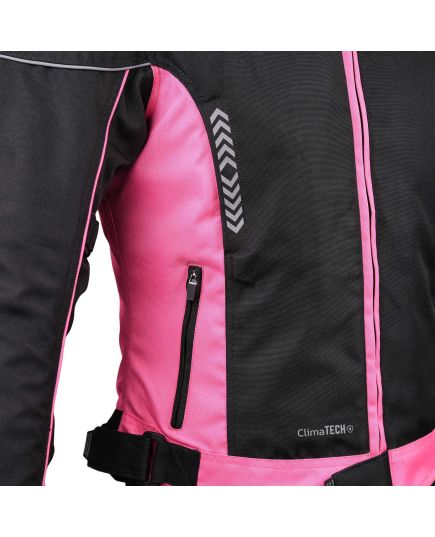 Ladies 'Insignia' Textile Waterproof Motorcycle Jacket (Pink)