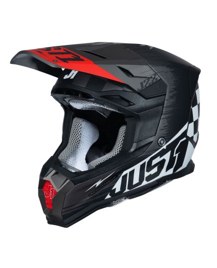 Just1 Helmet J22 Flagman Red Titanium Black [ACU Gold]
