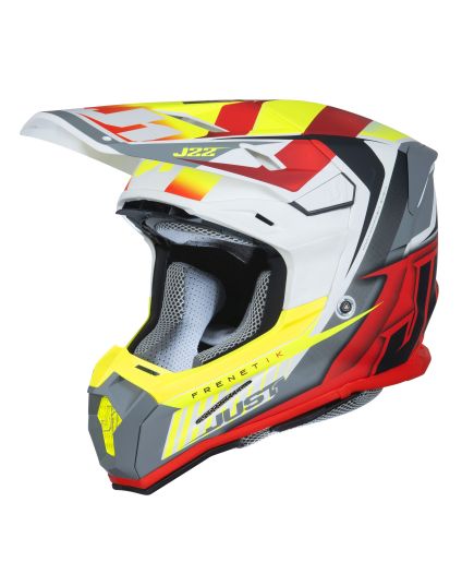 Just1 Helmet J22 Frenetik Fire Fluo Yellow Red White [ACU Gold]