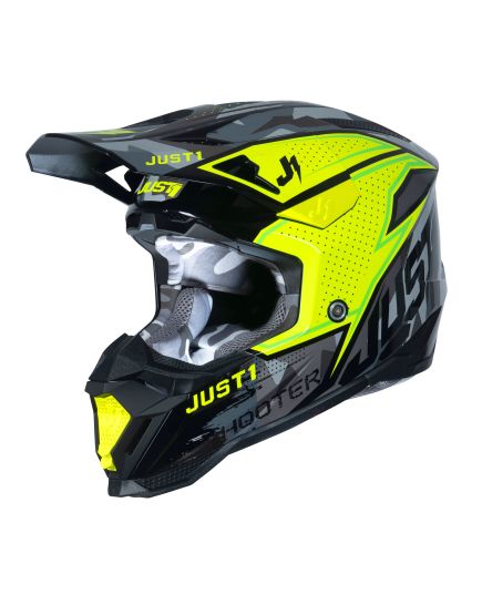 Just1 Helmet J40 Shooter Camo Fluo Yellow Black [ACU Gold]
