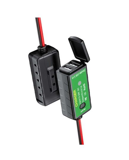 Bike It Power Supply Twin USB With On/Off (Input DC12-24v Output DC5v 3.1a)