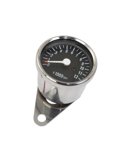 Mini Chrome Motorcycle Tachometer - Kawasaki 1:5 Ratio