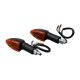 Motorcycle Indicators Spear Long Stem Chrome Amber Lens E-Marked