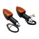 Motorcycle Indicators Spear Long Stem Chrome Amber Lens E-Marked